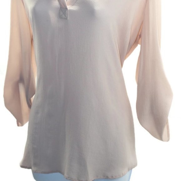 Rue21 Light Pink 3/4 Sleeve V-Neck Blouse Size L - Picture 2 of 5